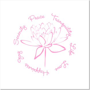 Pink Lotus Serenity Posters and Art